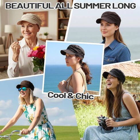 Babalet Women Linen Blend Newsboy Hat, Lightweight Breathable Chemo Hat for Women with Hair Loss, Cancer Headwear Headwraps in Saudi Arabia
