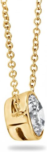 The Diamond Channel CERTIFIED LAB-GROWN 0.25-4 CARAT 14K Gold Or Sterling Silver Diamond Necklace for Women, 16" Chain with 18" Extender, F-G Color, VS1-VS2 Clarity, Bezel Set Diamond Pendant in Saudi Arabia