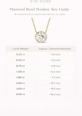 The Diamond Channel CERTIFIED LAB-GROWN 0.25-4 CARAT 14K Gold Or Sterling Silver Diamond Necklace for Women, 16" Chain with 18" Extender, F-G Color, VS1-VS2 Clarity, Bezel Set Diamond Pendant in Saudi Arabia