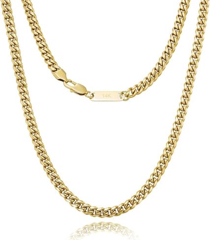 Gold-Tone Franco Chain Necklace, Gold Color, Includes Gift Box | Real Gold in Kuwait