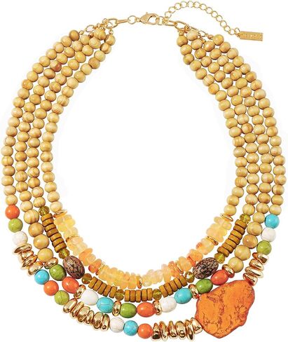 Boho Beaded Turquoise Necklaces for Women Statement Charm Necklace Vintage Handmade Bohemian Necklace Fashion Gifts in Saudi Arabia