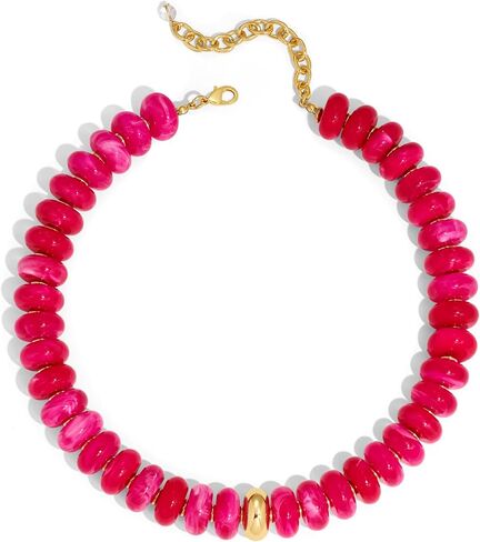 Chunky Colorful Bead Necklace Summer Fashion Statement Boho Beaded Chunky Necklace for Women Adjustable Length Lightweight Cool Suitable for Beach Vacation Daily Wear & Summer Parties in Saudi Arabia