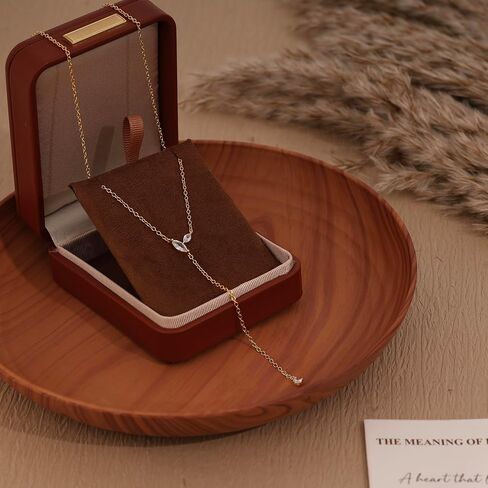 Gold Necklace for Women - Dainty Long Lariat Necklace 14K Gold Plated Clover Star Teardrop CZ Y Shaped Drop Necklaces Cute Long Necklaces for Women Trendy Prom Formal Womens Jewelry in Saudi Arabia