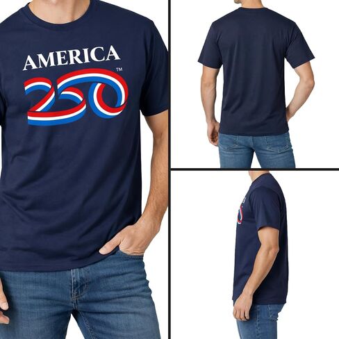 250 Anniversary USA Shirt, America250 Official Classic Logo Cotton Tee 5.4oz, 4th of July Merchandise in Saudi Arabia