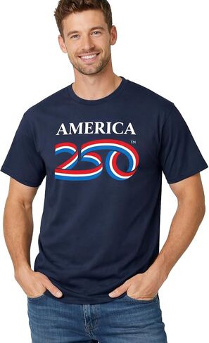 250 Anniversary USA Shirt, America250 Official Classic Logo Cotton Tee 5.4oz, 4th of July Merchandise in Saudi Arabia