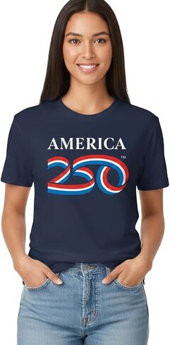 250 Anniversary USA Shirt, America250 Official Classic Logo Cotton Tee 5.4oz, 4th of July Merchandise in Saudi Arabia