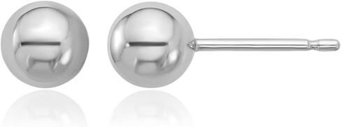 IceCarats Platinum Ball Earrings 6mm 1/4 inch Butterfly Back, Polished For Her in Kuwait