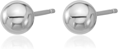 IceCarats Platinum Ball Earrings 6mm 1/4 inch Butterfly Back, Polished For Her in Kuwait