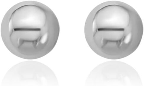 IceCarats Platinum Ball Earrings 6mm 1/4 inch Butterfly Back, Polished For Her in Kuwait