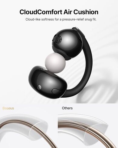 سماعات أذن Baseus Bowie MC2 Air Open Ear Clip-on، وسائد هوائية CloudComfort للجري أثناء التمارين، برامج تشغيل 11 مم Super Bass 2.0، مقاومة للماء IP67، وقت تشغيل 40 ساعة، سماعات أذن مرنة وآمنة in Kuwait