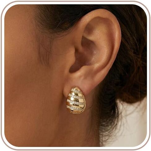 4 Pair Small Gold Hoop Earrings for Women Sensitive Ears - Hypoallergenic 14k Real Gold Plated Hoops Zirconia Cartilage Huggie Earrings Set Helix Piercing Earring Gold Jewelry for Women Gift in Saudi Arabia