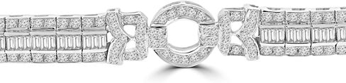 7.27 ct Ladies Baguette and Round Cut Diamond Tennis Bracelet In Channel and Pave Setting14 kt White Gold in Saudi Arabia