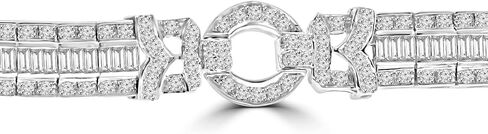 7.27 ct Ladies Baguette and Round Cut Diamond Tennis Bracelet In Channel and Pave Setting14 kt White Gold in Saudi Arabia