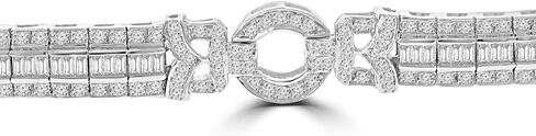 7.27 ct Ladies Baguette and Round Cut Diamond Tennis Bracelet In Channel and Pave Setting14 kt White Gold in Saudi Arabia