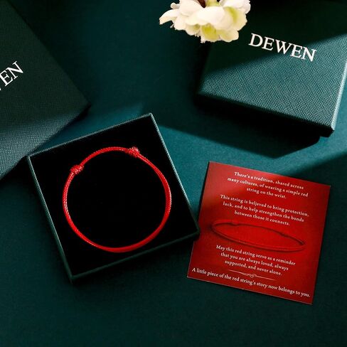 DEWEN Red String Bracelet for Men and Women, Adjustable Handmade Red Cord Bracelet, Minimalist Couples Friendship Bracelet, Symbol of Luck, Protection and Love, Meaningful Gift for Women in Saudi Arabia