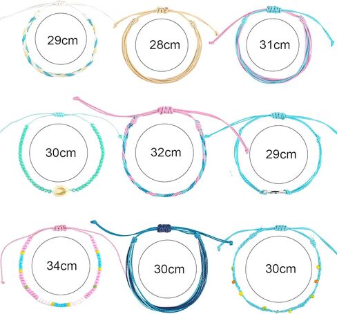 Surfer Wave Bracelets for Teen Girls Summer Beach Bracelets Handmade Braided Rope Friendship Bracelets Boho Adjustable Waterproof Bracelets for Women Beach Jewelry for Women in Kuwait