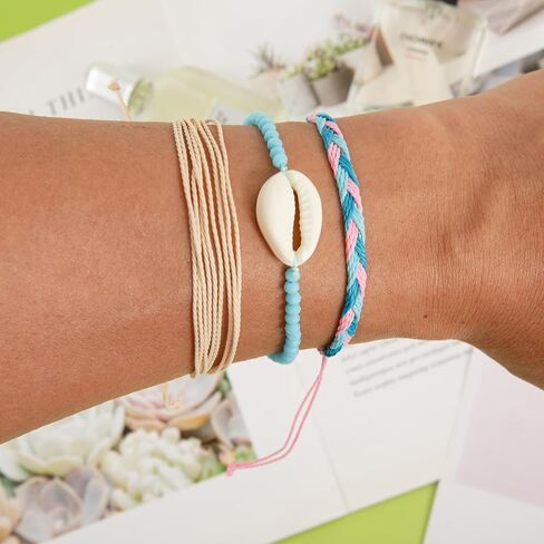 Surfer Wave Bracelets for Teen Girls Summer Beach Bracelets Handmade Braided Rope Friendship Bracelets Boho Adjustable Waterproof Bracelets for Women Beach Jewelry for Women in Kuwait