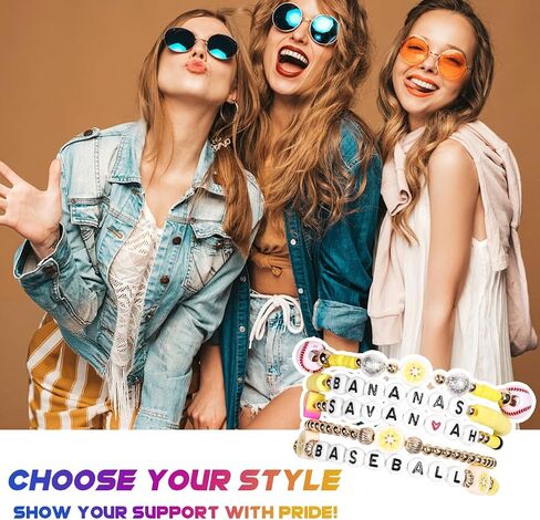 AICase for Savannah Merch Bananas Youth Gifts Inspired Bracelets 5 Pcs Stackable Stretch Beaded Friendship Baseball Bracelets Costume Shirt Jersey Hat Merchandise Gifts for Fans Women Birthday in Kuwait