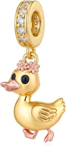 Duck Charms 925 Sterling Silver Duck Charm for Bracelets Animals Charms Jewelry Gifts for Women in Kuwait