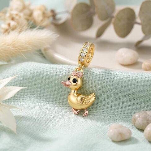 Duck Charms 925 Sterling Silver Duck Charm for Bracelets Animals Charms Jewelry Gifts for Women in Kuwait