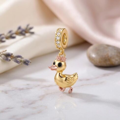 Duck Charms 925 Sterling Silver Duck Charm for Bracelets Animals Charms Jewelry Gifts for Women in Kuwait