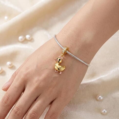 Duck Charms 925 Sterling Silver Duck Charm for Bracelets Animals Charms Jewelry Gifts for Women in Kuwait