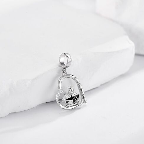 Bookish Charms 18K White Gold Plated Book Charms For Bracelets Teacher Jewelry Gifts for Women Mom Book Lover in Saudi Arabia