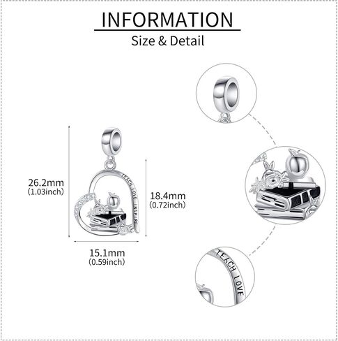Bookish Charms 18K White Gold Plated Book Charms For Bracelets Teacher Jewelry Gifts for Women Mom Book Lover in Saudi Arabia