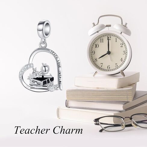 Bookish Charms 18K White Gold Plated Book Charms For Bracelets Teacher Jewelry Gifts for Women Mom Book Lover in Saudi Arabia