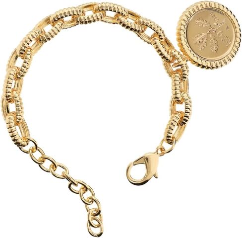 etrusca GIOIELLI 18k Gold Plated Bracelet for Women with Coin – Oval Link Bracelet – Women's Jewelry Made in Italy – Elegant Gift for Birthdays, Anniversaries, Women's Day, Mother's Day in Saudi Arabia