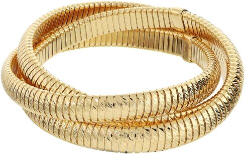 etrusca GIOIELLI Women's Tubogas Bracelet 18k Gold Plated – Hammered Stretch Bracelets for Women – Made in Italy Women's Jewelry – Elegant Gift for Birthdays, Anniversaries, Women's Day, Mother's Day in Saudi Arabia