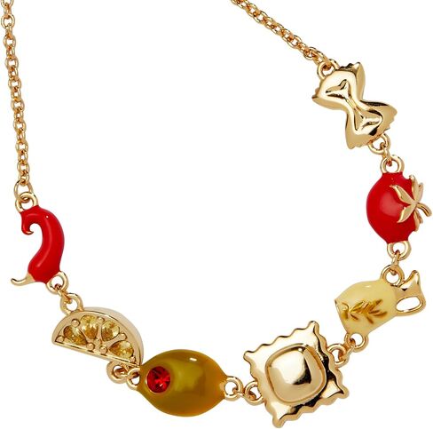 سوار خطي للسيدات من Alex and Ani Pasta | دلايات المينا | هدية لمحبي المعكرونة | قلادة الطعام الإيطالي | هدية إيطالية in Kuwait