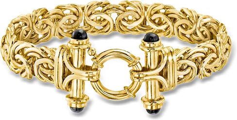 Ross-Simons 14kt Yellow Gold-Plated Byzantine Bracelet With Onyx in Saudi Arabia