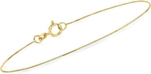 Pure Collection by Ross-Simons Italian .5mm 10kt Yellow Gold Box-Chain Bracelet in Kuwait