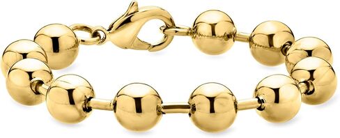 Ross-Simons Italian 10mm 14kt Yellow Gold-Plated Bead Bracelet in Saudi Arabia