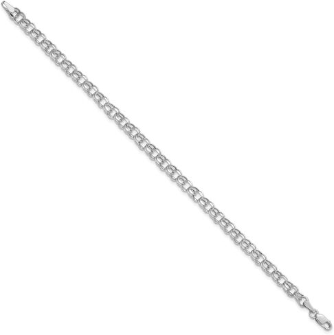 IceCarats 14K White Gold 4.5mm Cable Chain Link Charm Bracelet Lightweight, Diamond Cut in Saudi Arabia
