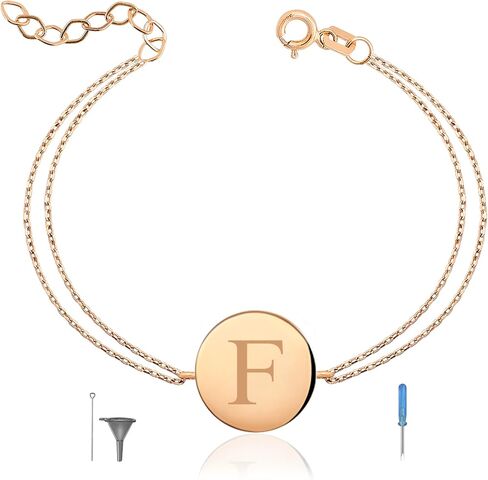 14k Gold Disc Urn Bracelet, Circle Ash Holder Bracelet, Engravable Round Urn Charm Bracelet with 3 Sizes, Cremation Jewelry for Pet Loss, 6" to 9" Length in Saudi Arabia