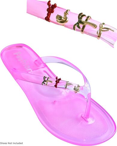 Detachable Charms for Flip Flops Sandals, Gold Plated Shoe Accessories, DIY Flip-Flops Slippers Strap Decoration Charms Kit in Saudi Arabia