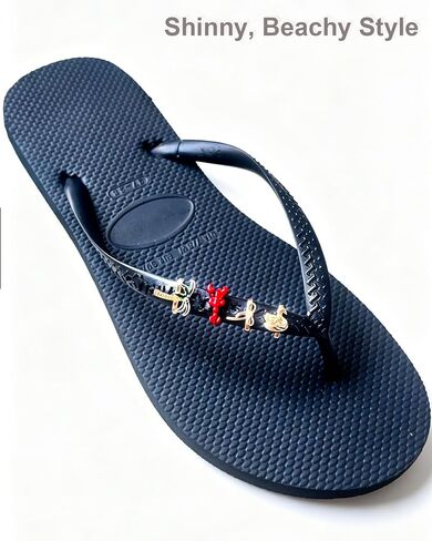 Detachable Charms for Flip Flops Sandals, Gold Plated Shoe Accessories, DIY Flip-Flops Slippers Strap Decoration Charms Kit in Saudi Arabia