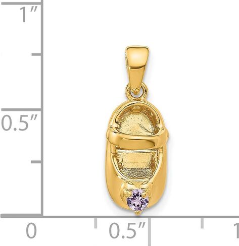 14k Yellow Gold 3-D June Smokey Quartz Baby Shoe Charm 13x7 mm 1.69 gr 19 mm x 7 mm in Kuwait