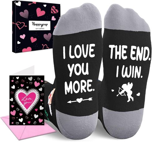 HAPPYPOP Gifts For Girlfriend Her Women - Funny Girlfriend Gifts from Boyfriend, Christmas Girlfriend Gift Ideas, Love Girlfriend Socks in Saudi Arabia