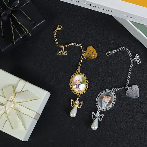 2 Pack Custom Graduation Tassel Photo Charm - Class of 2026 Personalized Memorial Graduation Cap Photo Charm I Always with You College Gift DIY Photo Chain Wear on Cap for Graduation (Gold) in Kuwait