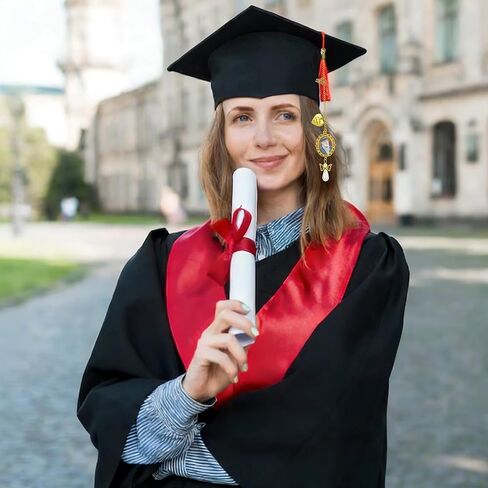 2 Pack Custom Graduation Tassel Photo Charm - Class of 2026 Personalized Memorial Graduation Cap Photo Charm I Always with You College Gift DIY Photo Chain Wear on Cap for Graduation (Gold) in Kuwait