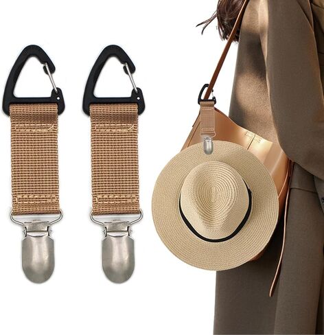 2 Pack Elastic Hat Clip for Travel,Hat Holder,Hands Free Bag Accessory for Women,Outdoor Travel Accessory,Travel Hat Clip for Sunhat,Luggage,Bag,Backpack,Purse in Saudi Arabia