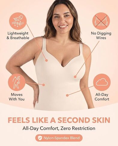 SHAPERMINT Sweetheart Cami with Built-In Bra for Women, Wireless Camisole Tank Top, Tummy Shapewear, Small to Plus Size in Saudi Arabia