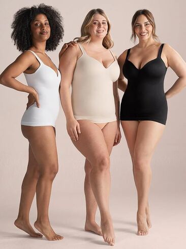 SHAPERMINT Sweetheart Cami with Built-In Bra for Women, Wireless Camisole Tank Top, Tummy Shapewear, Small to Plus Size in Saudi Arabia