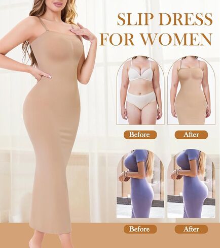 Strapless Slip for Under Dresses Full Slip Shapewear Dress for Women Tummy Control Seamless dress in Saudi Arabia