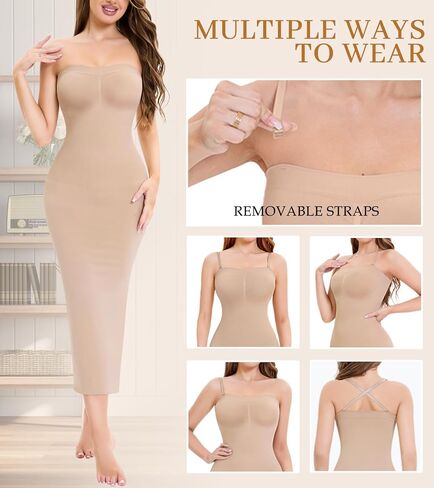 Strapless Slip for Under Dresses Full Slip Shapewear Dress for Women Tummy Control Seamless dress in Saudi Arabia