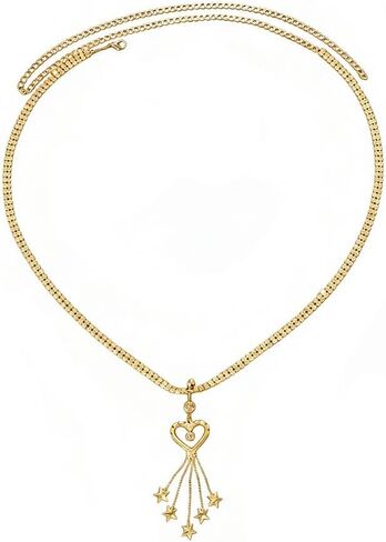 Rhinestone Heart Dangle Belly Button Ring with Waist Chain Crystal Piercing Navel Belly Chain Sexy Bikini Body Chain Jewelry Accessories for Women in Kuwait