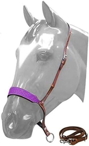 Showman Glitter Overlay Leather Noseband Tie Down & Strap in Saudi Arabia